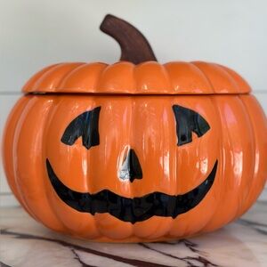 Pottery Barn Pumpkin Candy Bowl/ cookie jar